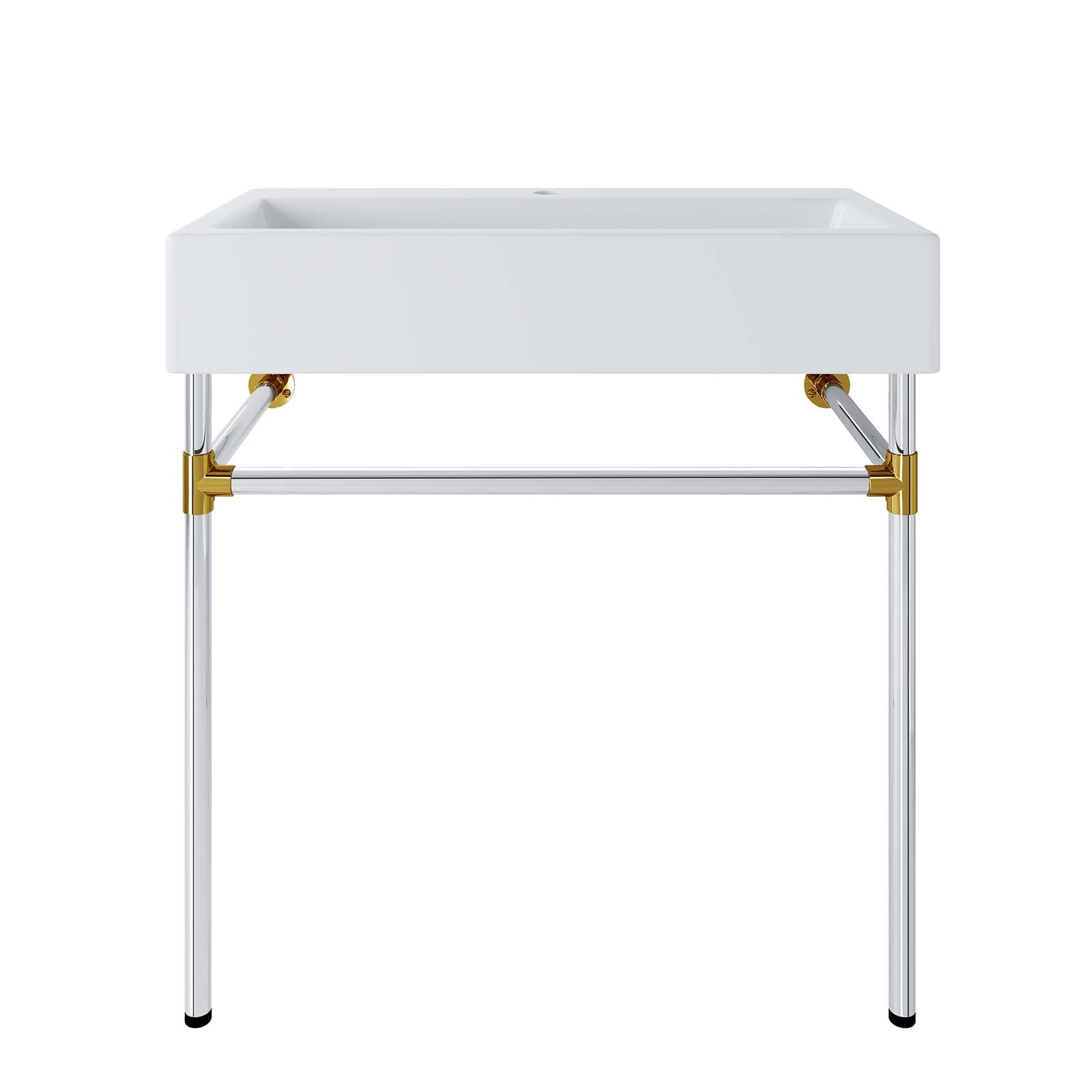 Redeem 32" Silver Stainless Steel Wall-Mount Bathroom Vanity by Modway