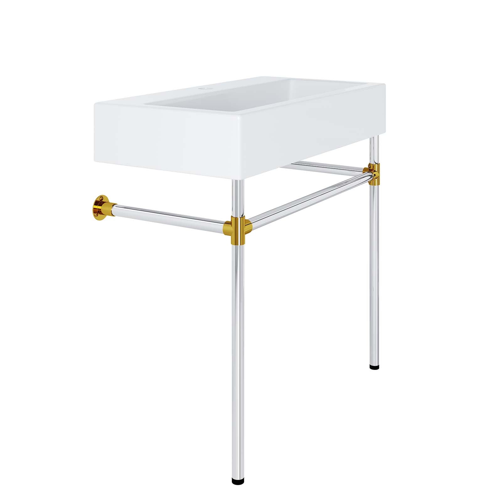Redeem 32" Silver Stainless Steel Wall-Mount Bathroom Vanity by Modway
