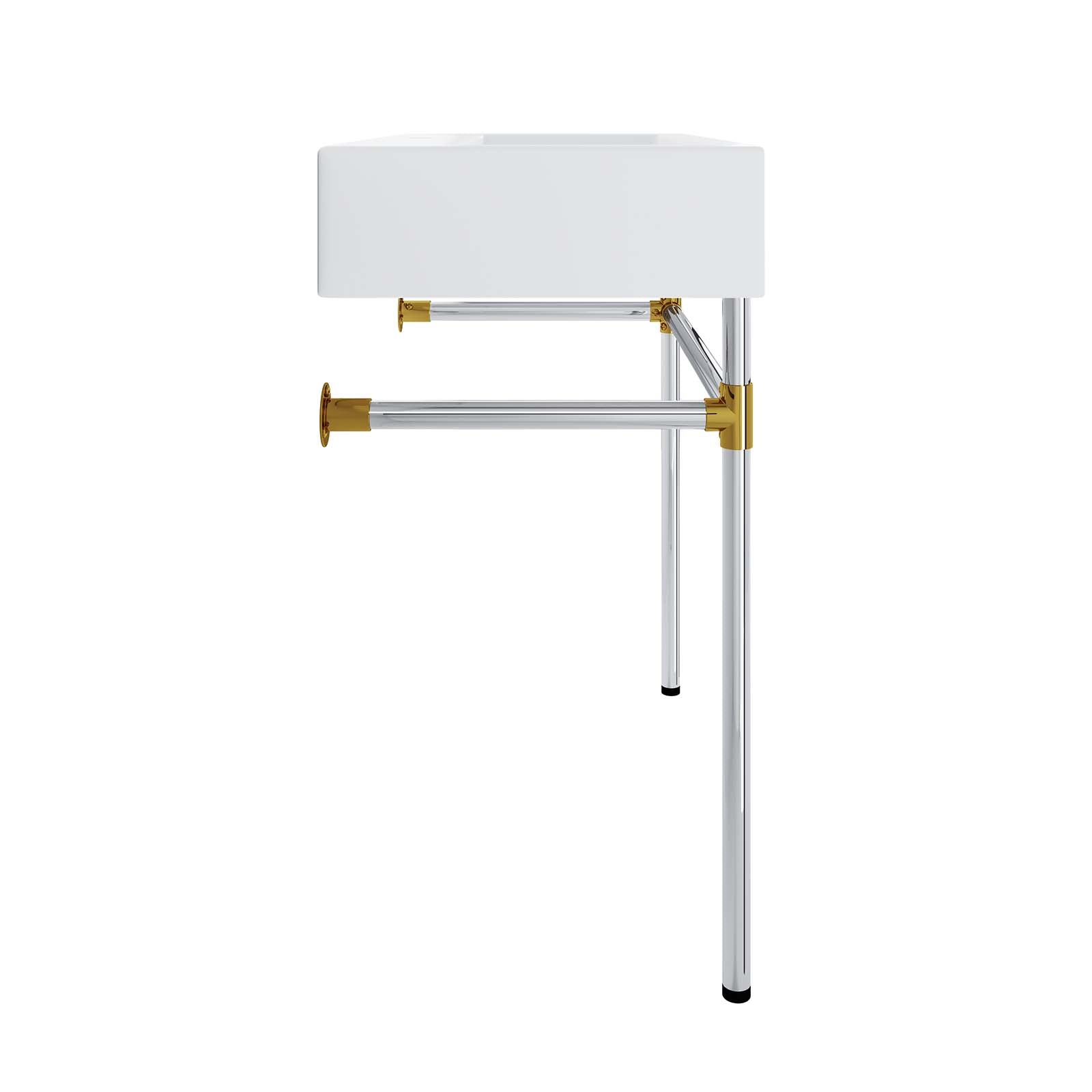 Redeem 32" Silver Stainless Steel Wall-Mount Bathroom Vanity by Modway
