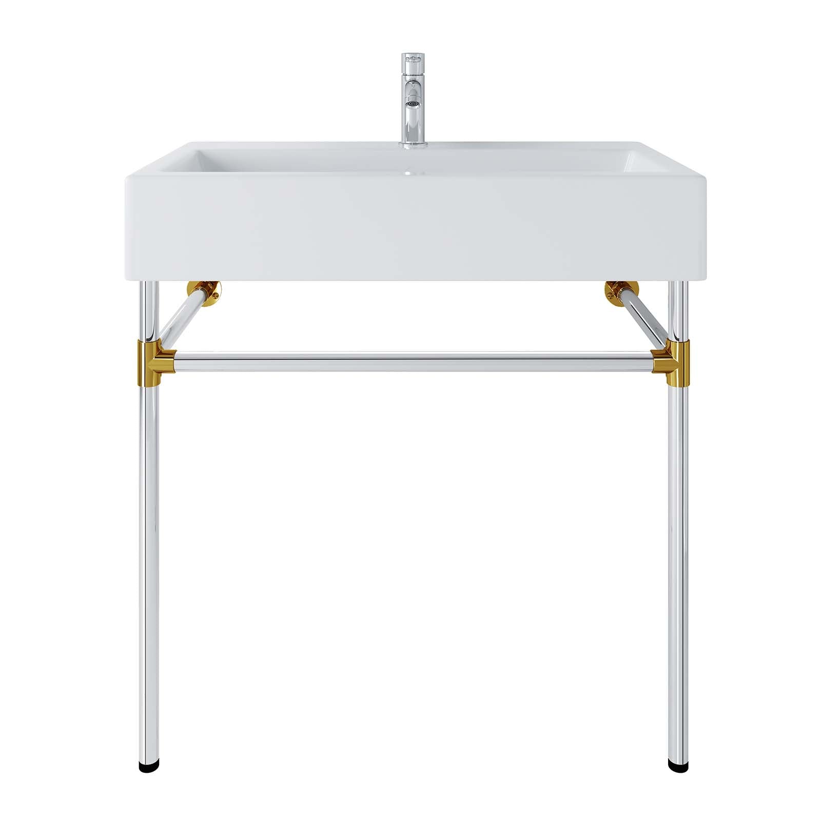 Redeem 32" Silver Stainless Steel Wall-Mount Bathroom Vanity by Modway