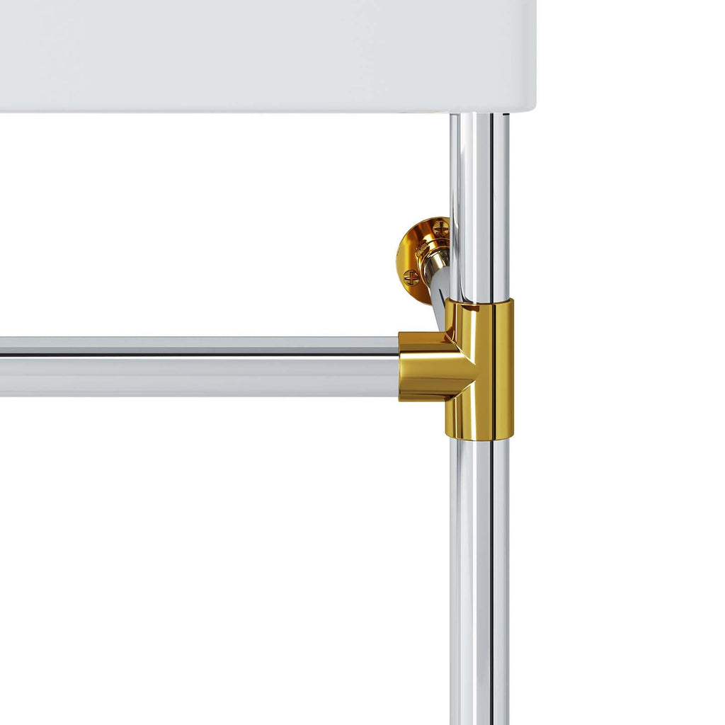 Redeem 32" Silver Stainless Steel Wall-Mount Bathroom Vanity by Modway