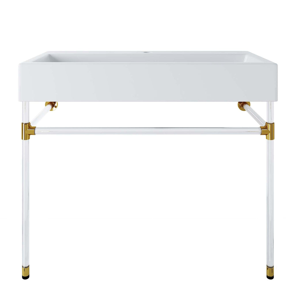Redeem 40" Acrylic Wall-Mount Bathroom Vanity by Modway