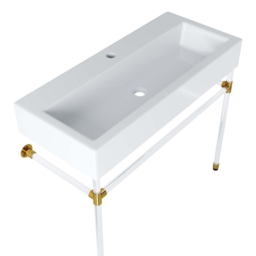 Redeem 40" Acrylic Wall-Mount Bathroom Vanity by Modway