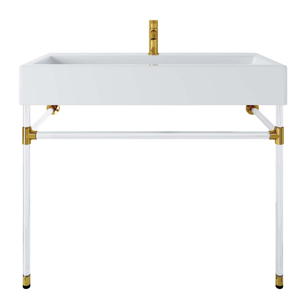 Redeem 40" Acrylic Wall-Mount Bathroom Vanity by Modway