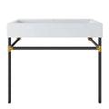 Redeem 40" Black Stainless Steel Wall-Mount Bathroom Vanity by Modway