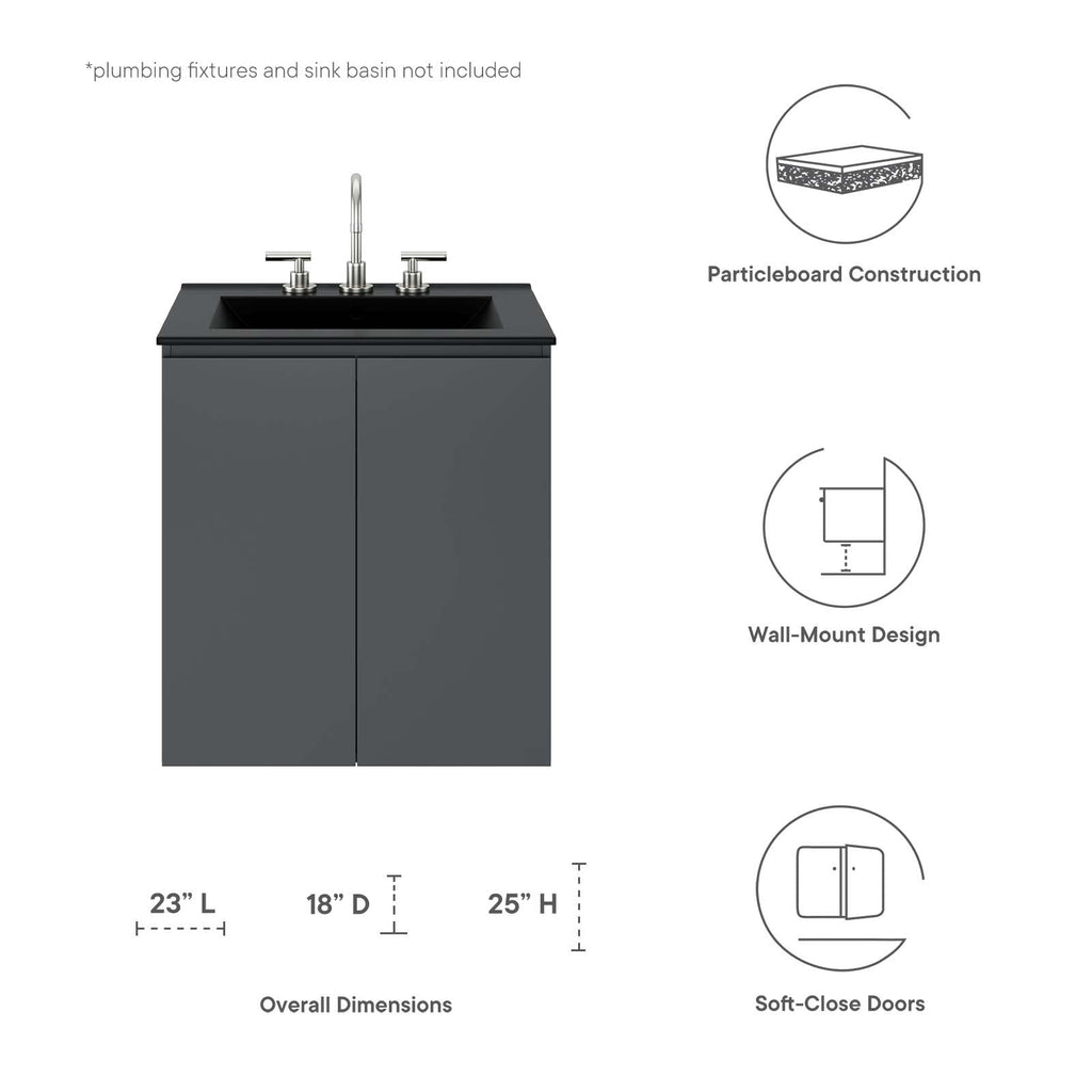 Bryn 24" Wall-Mount Bathroom Vanity (Sink Basin Not Included) by Modway