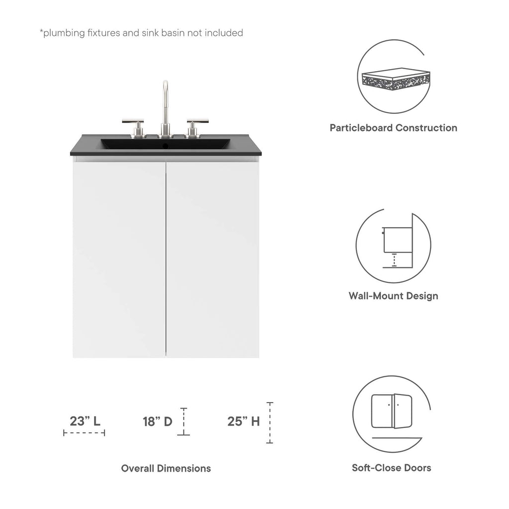 Bryn 24" Wall-Mount Bathroom Vanity (Sink Basin Not Included) by Modway