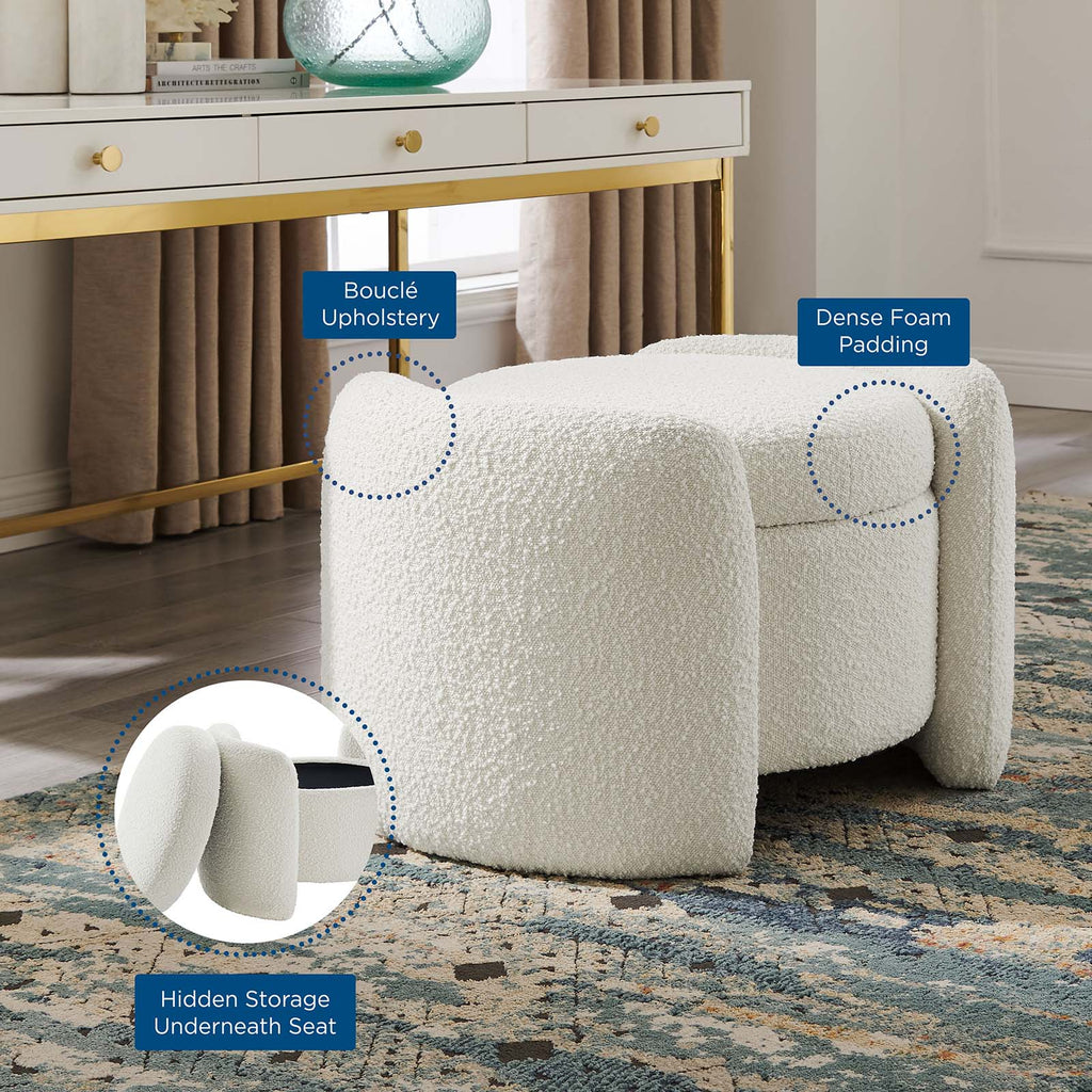 Nebula Boucle Upholstered Ottoman by Modway
