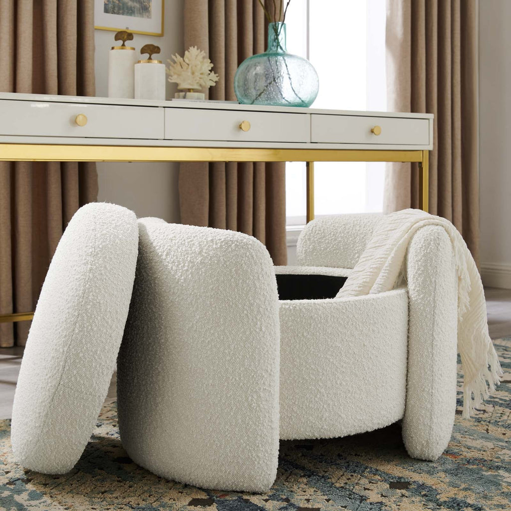 Nebula Boucle Upholstered Ottoman by Modway