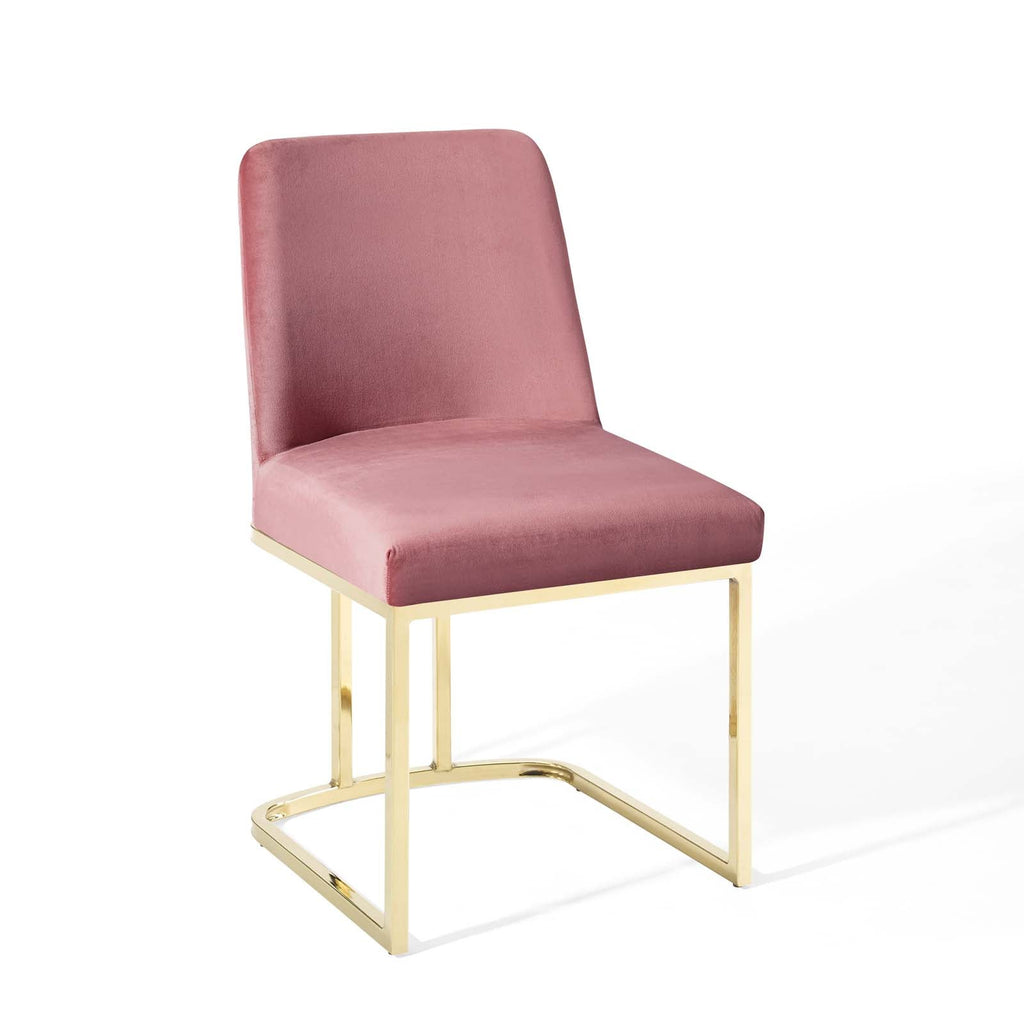 Amplify Sled Base Performance Velvet Dining Chairs Set of 2 by Modway