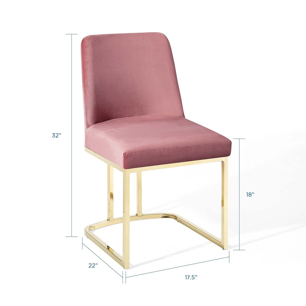 Amplify Sled Base Performance Velvet Dining Chairs Set of 2 by Modway