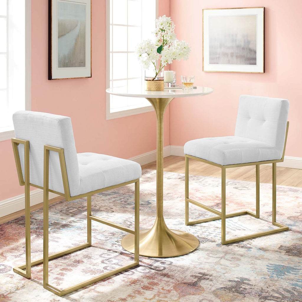 Privy Upholstered Fabric Counter Stool Set of 2 by Modway