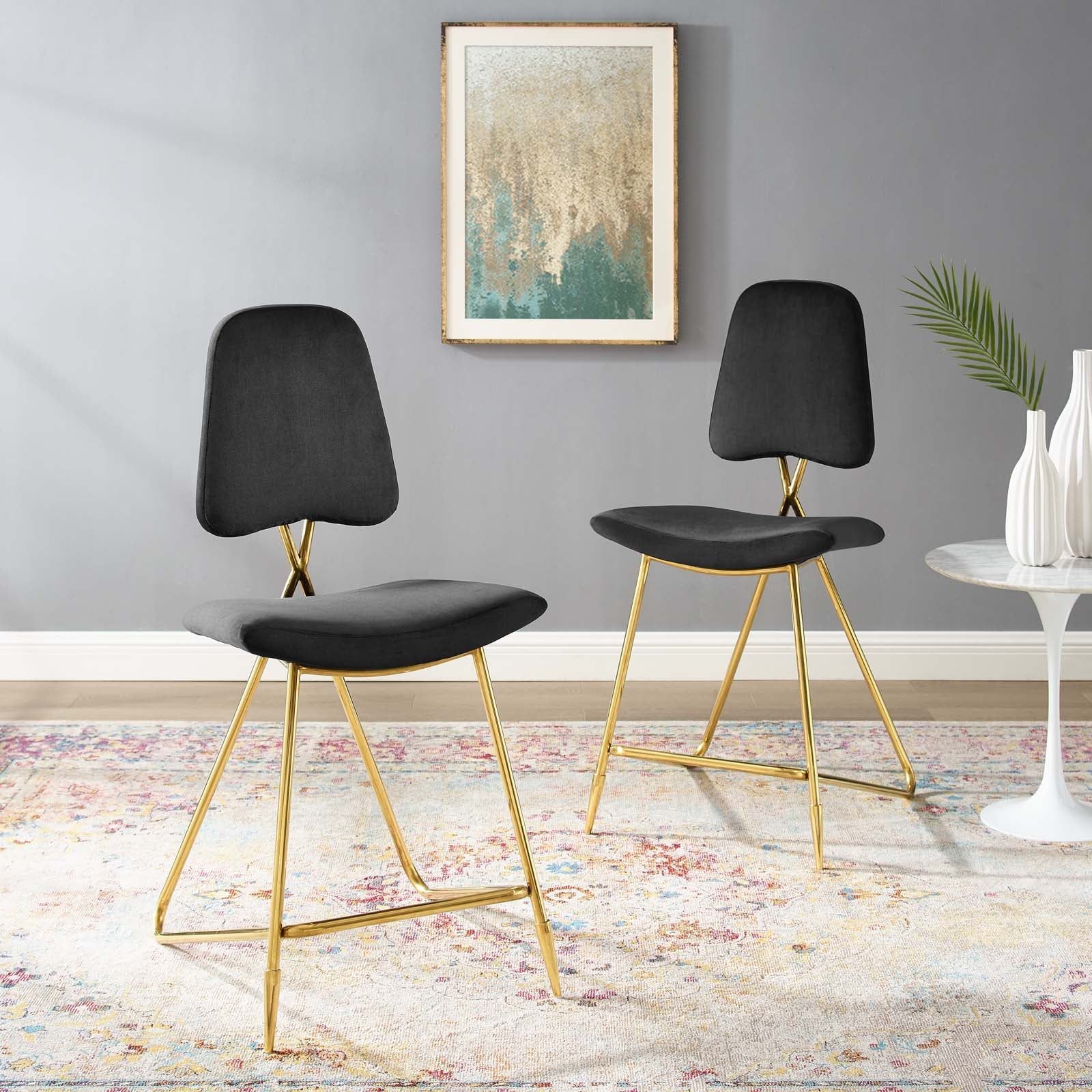 Ponder Performance Velvet Counter Stool Set of 2 by Modway