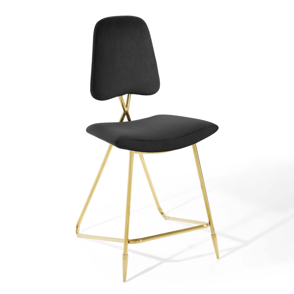 Ponder Performance Velvet Counter Stool Set of 2 by Modway