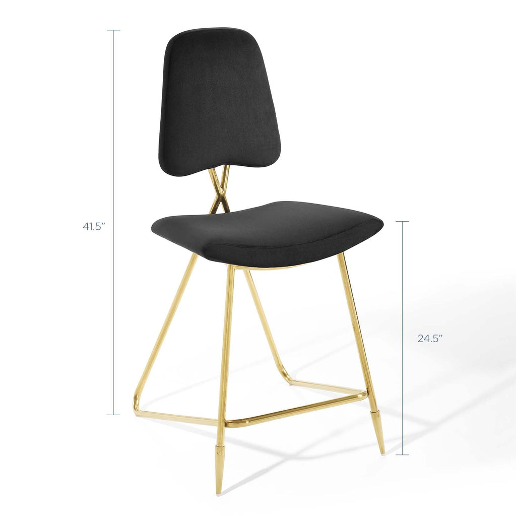 Ponder Performance Velvet Counter Stool Set of 2 by Modway