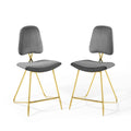 Ponder Performance Velvet Counter Stool Set of 2 by Modway