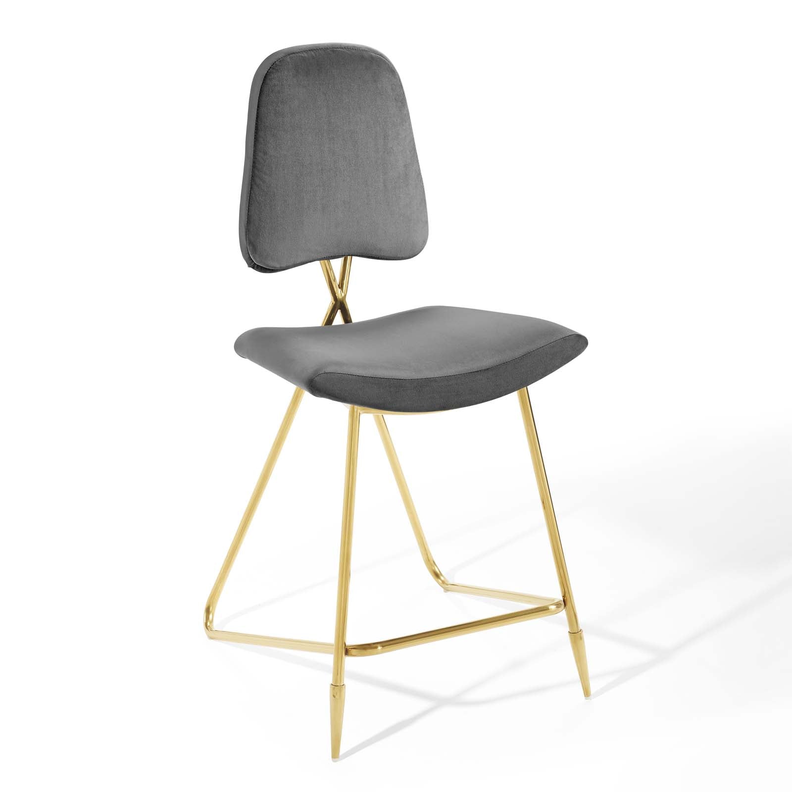 Ponder Performance Velvet Counter Stool Set of 2 by Modway