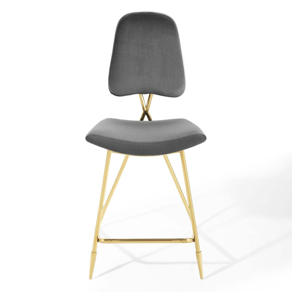 Ponder Performance Velvet Counter Stool Set of 2 by Modway