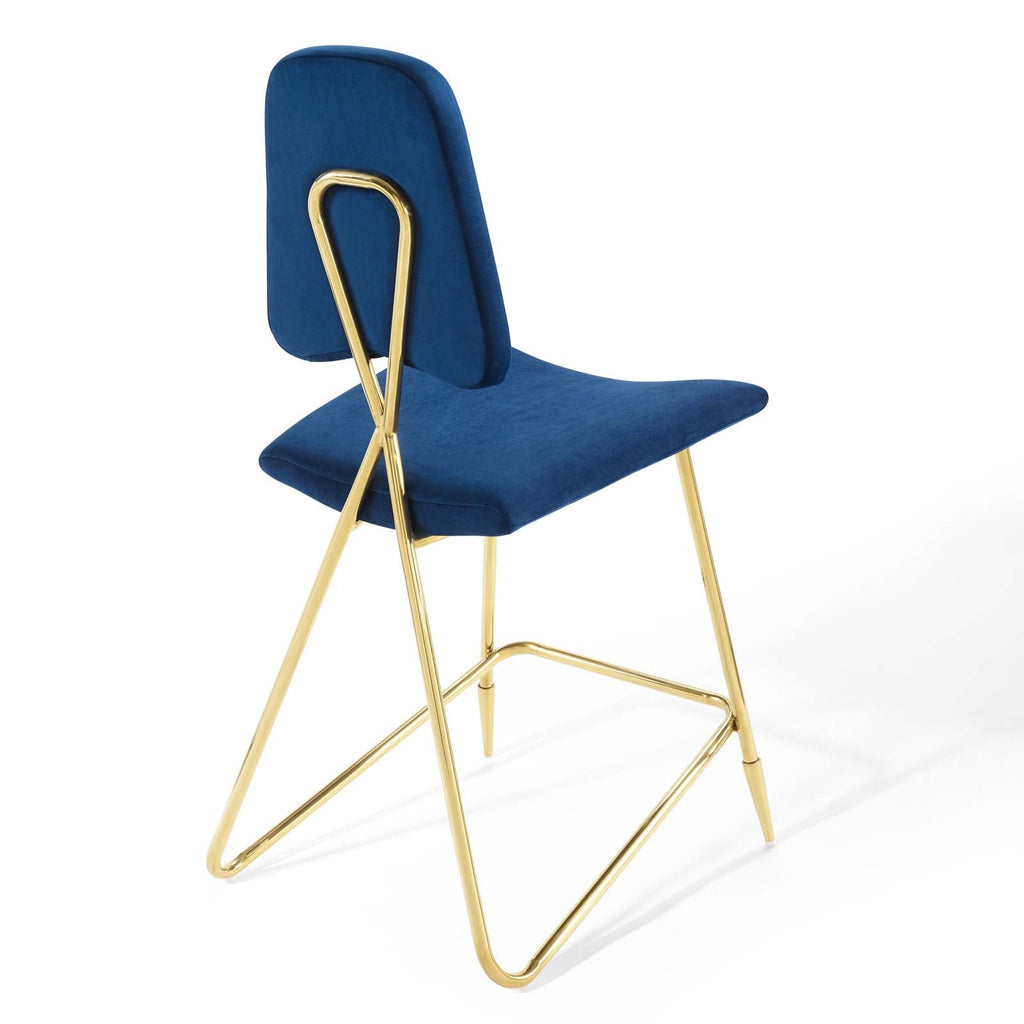 Ponder Performance Velvet Counter Stool Set of 2 by Modway