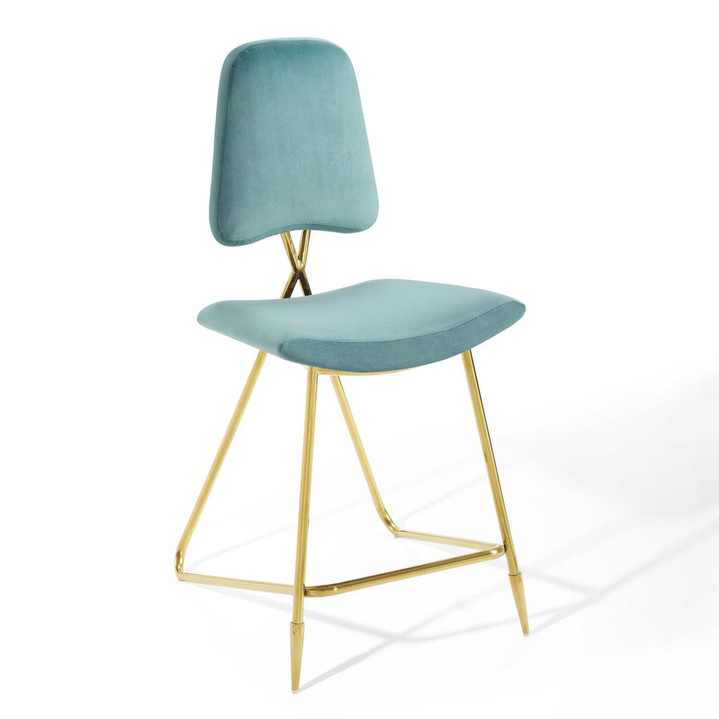 Ponder Performance Velvet Counter Stool Set of 2 by Modway