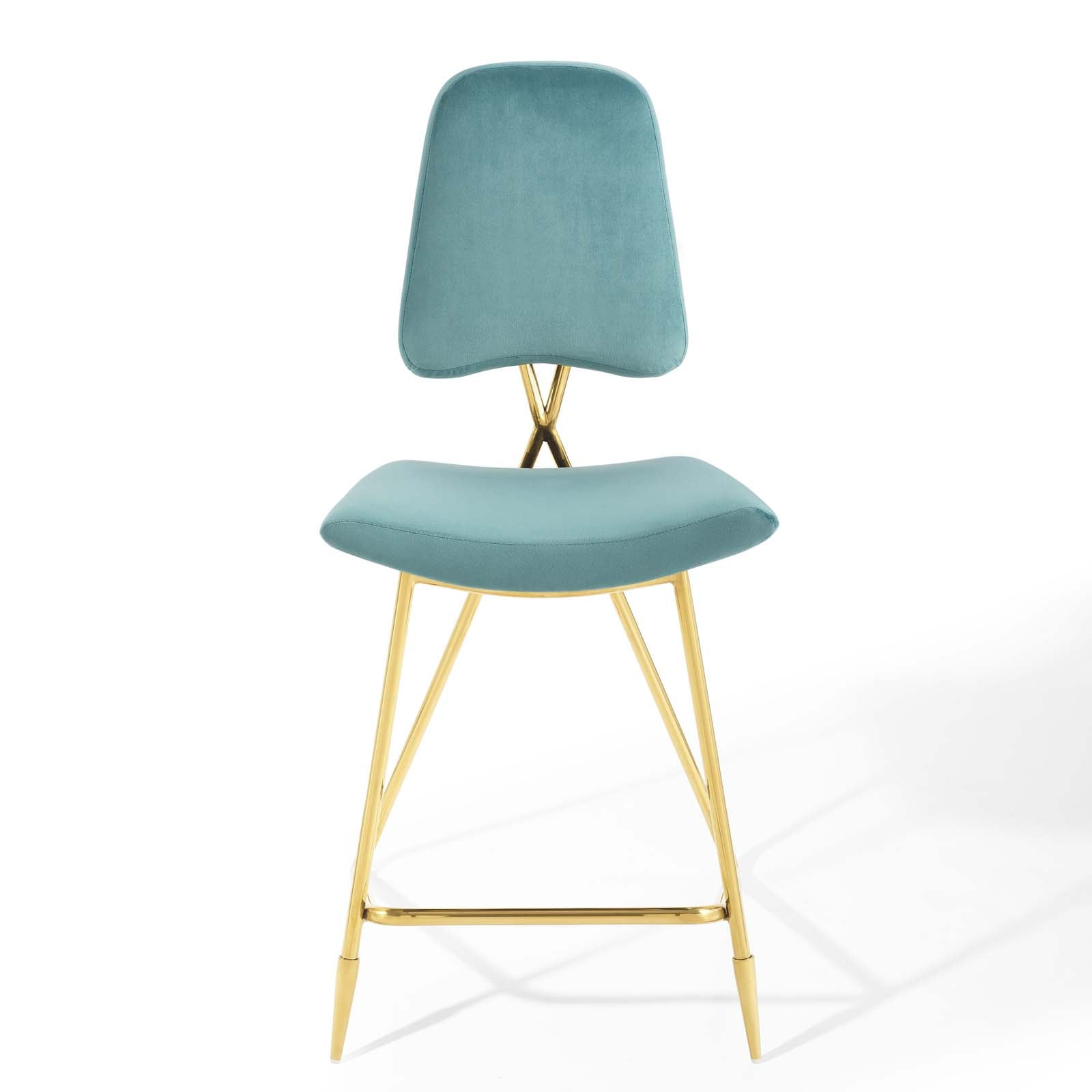 Ponder Performance Velvet Counter Stool Set of 2 by Modway