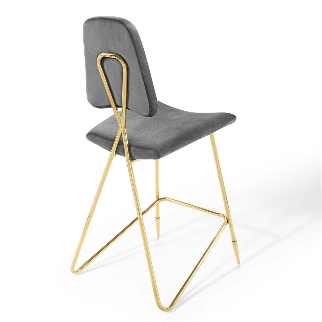 Ponder Performance Velvet Bar Stool Set of 2 by Modway