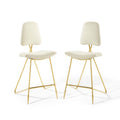 Ponder Performance Velvet Bar Stool Set of 2 by Modway