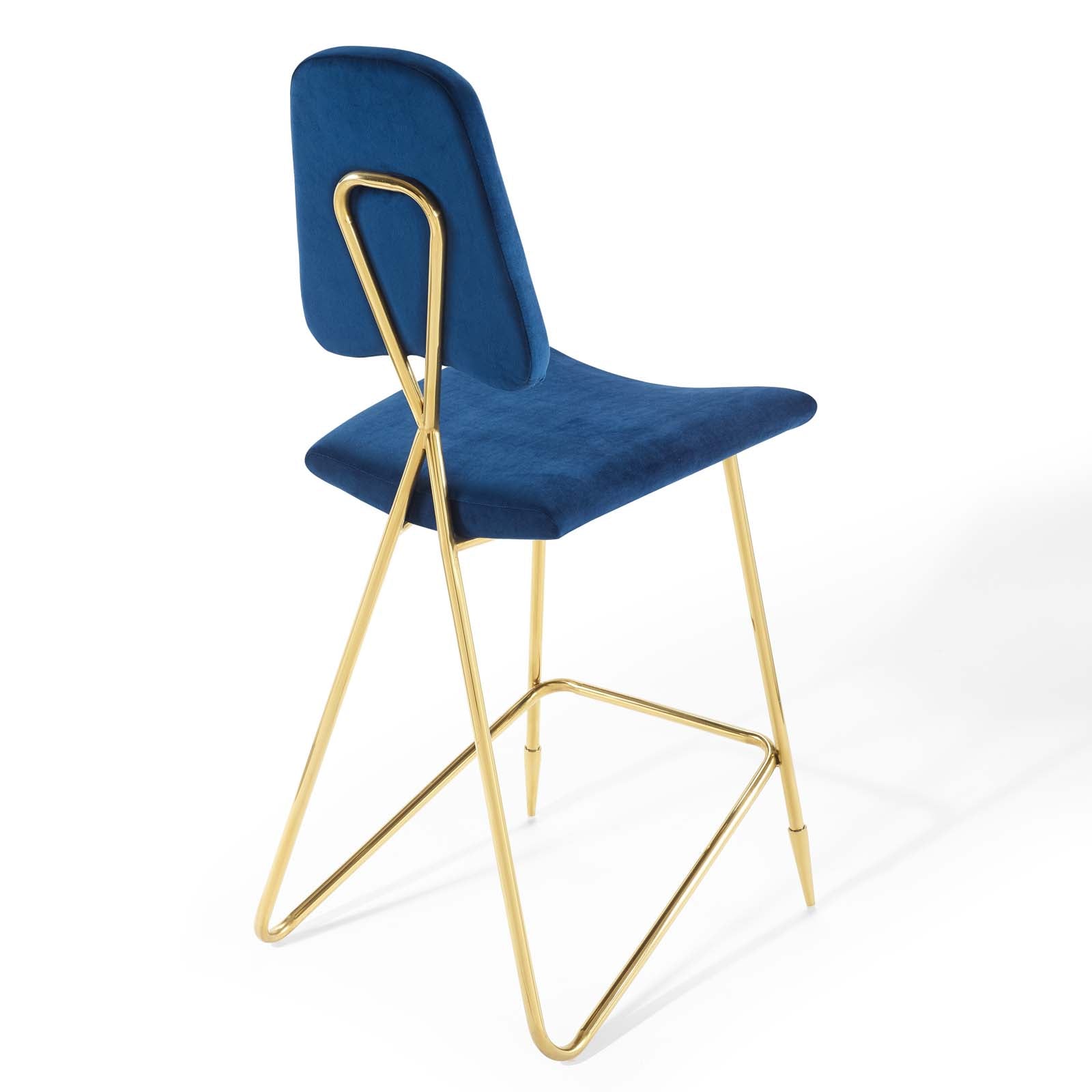 Ponder Performance Velvet Bar Stool Set of 2 by Modway