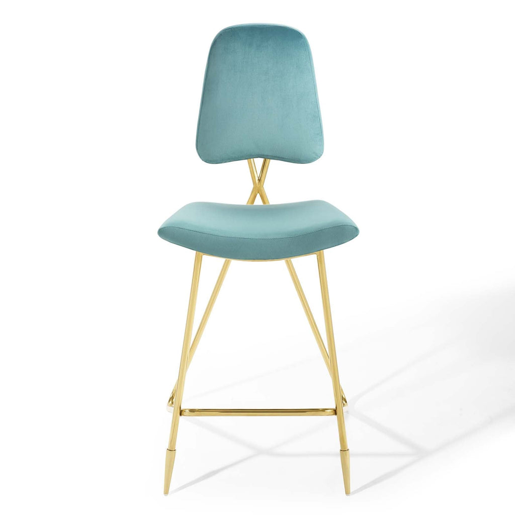 Ponder Performance Velvet Bar Stool Set of 2 by Modway
