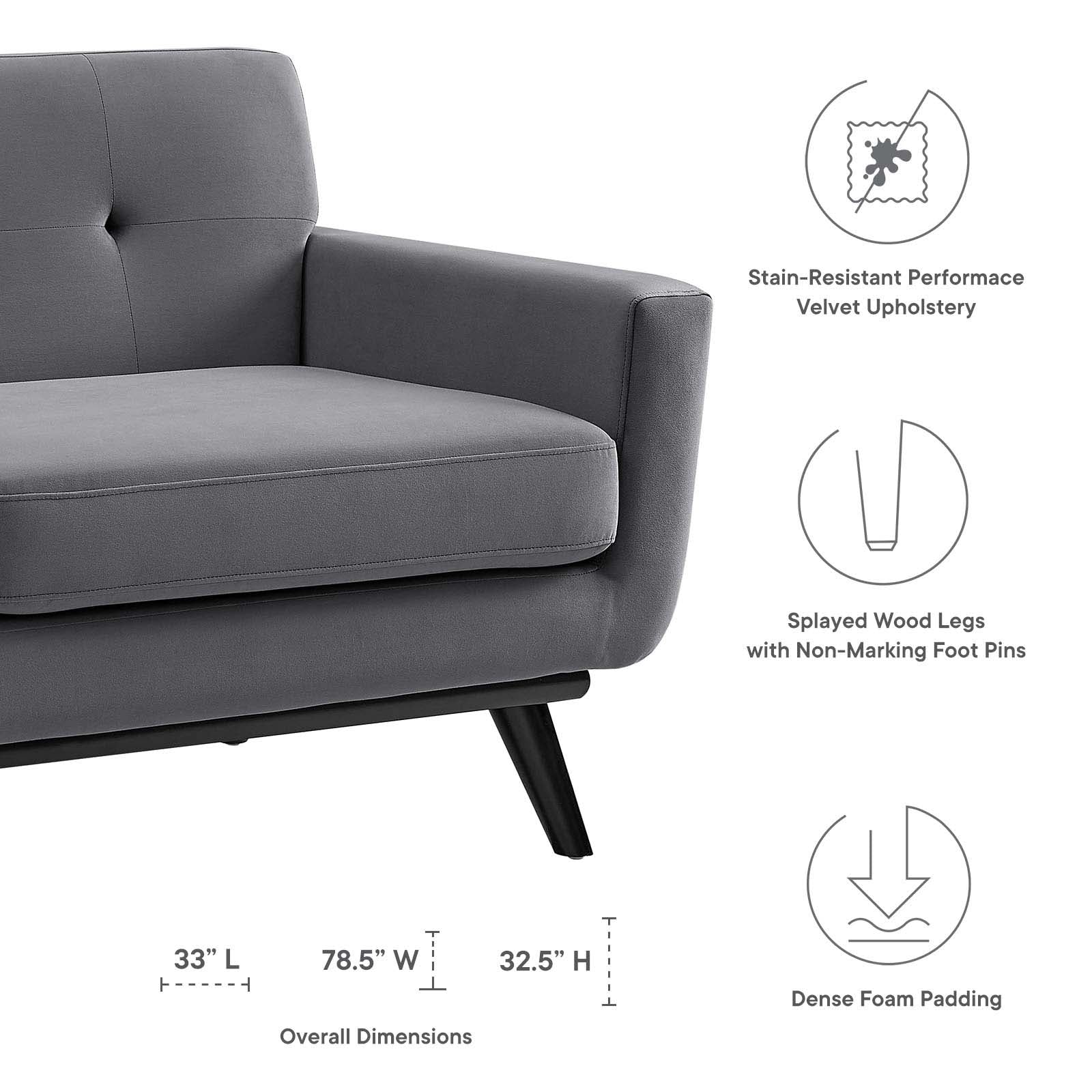 Engage Performance Velvet Loveseat by Modway
