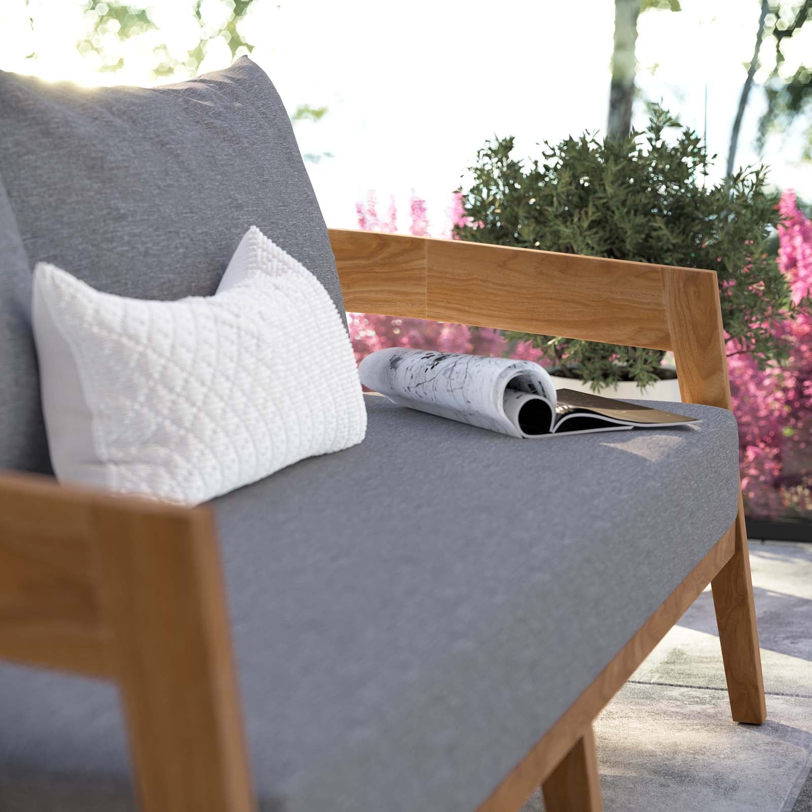Brisbane Teak Wood Outdoor Patio Loveseat by Modway
