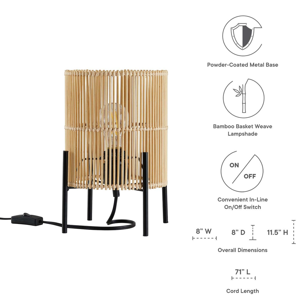 Casen Bamboo Table Lamp by Modway