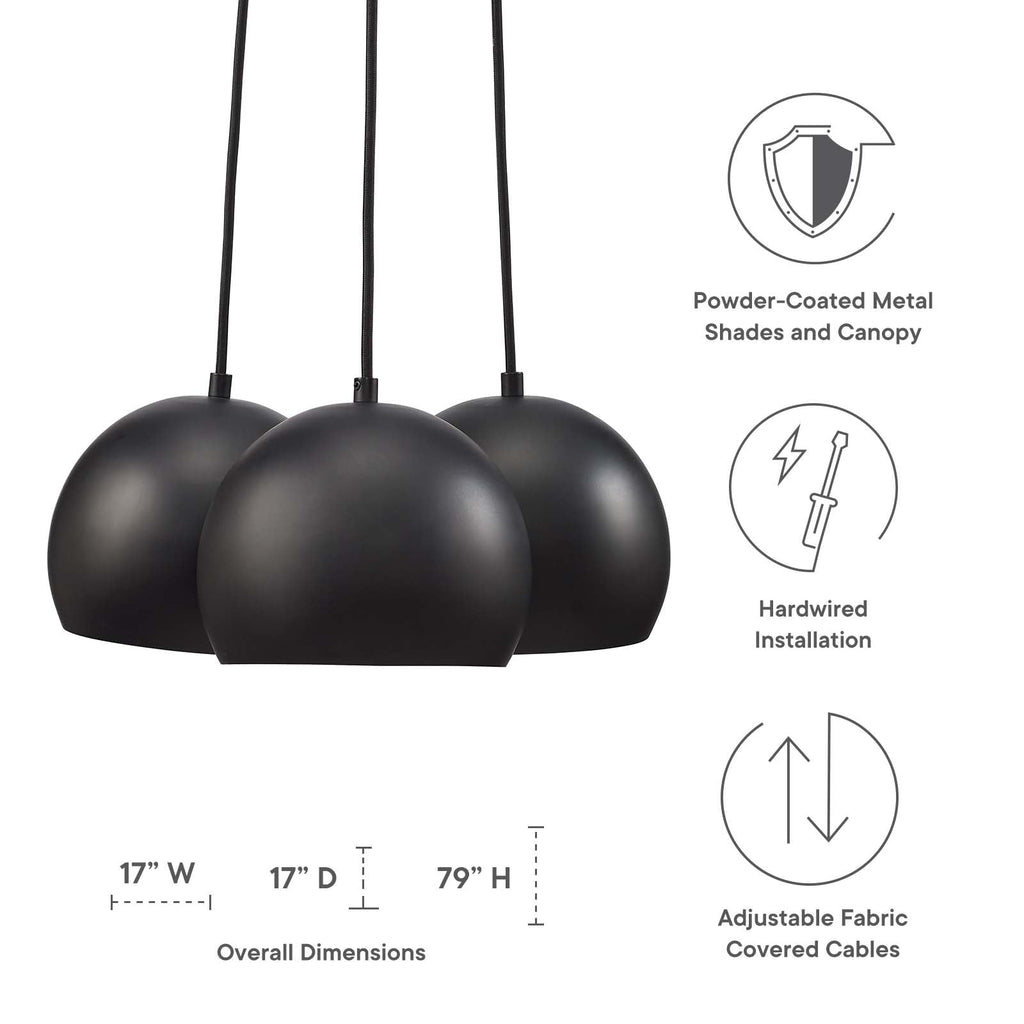 Chalice 3-Light Metal Pendant by Modway