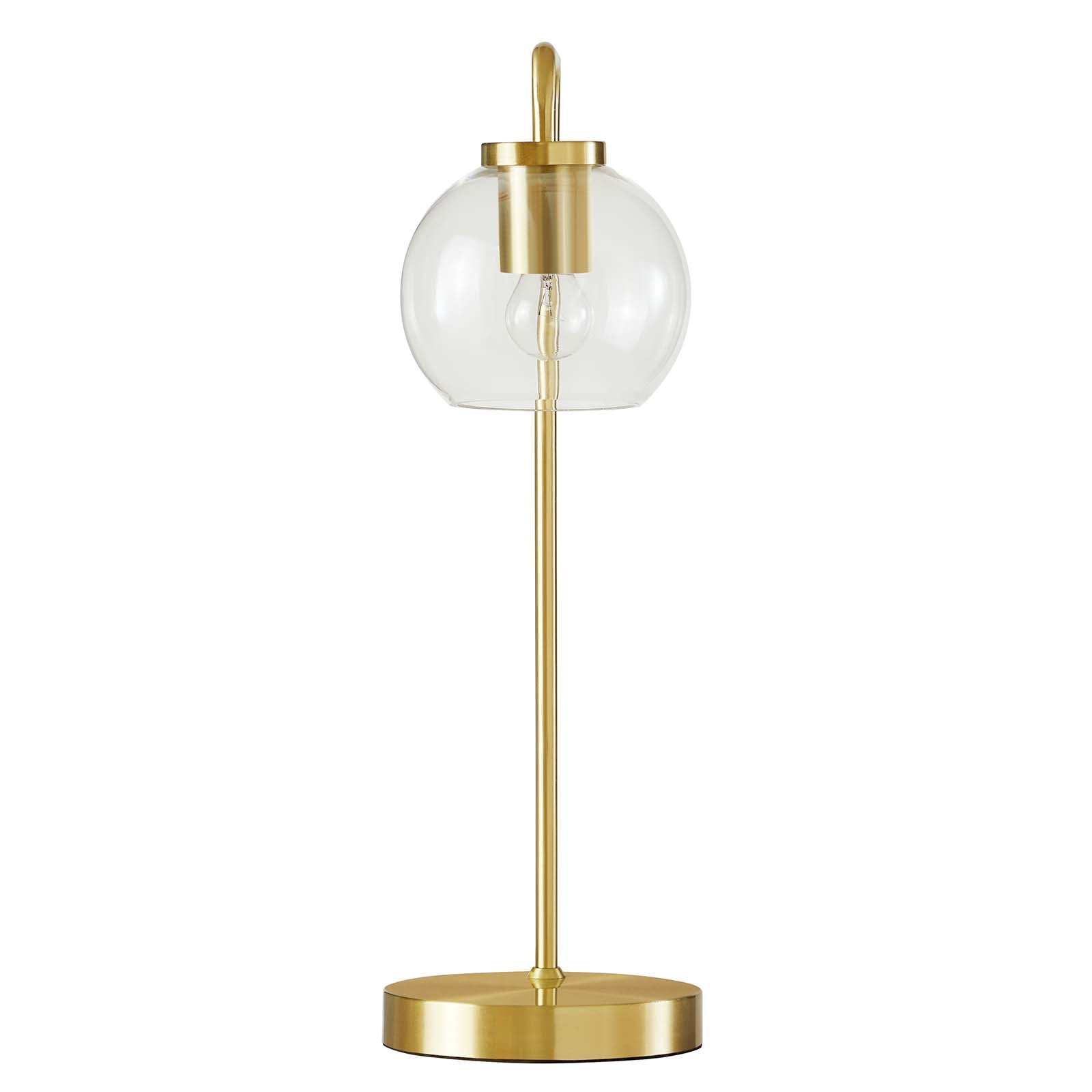 Silo Glass Globe Glass and Metal Table Lamp by Modway