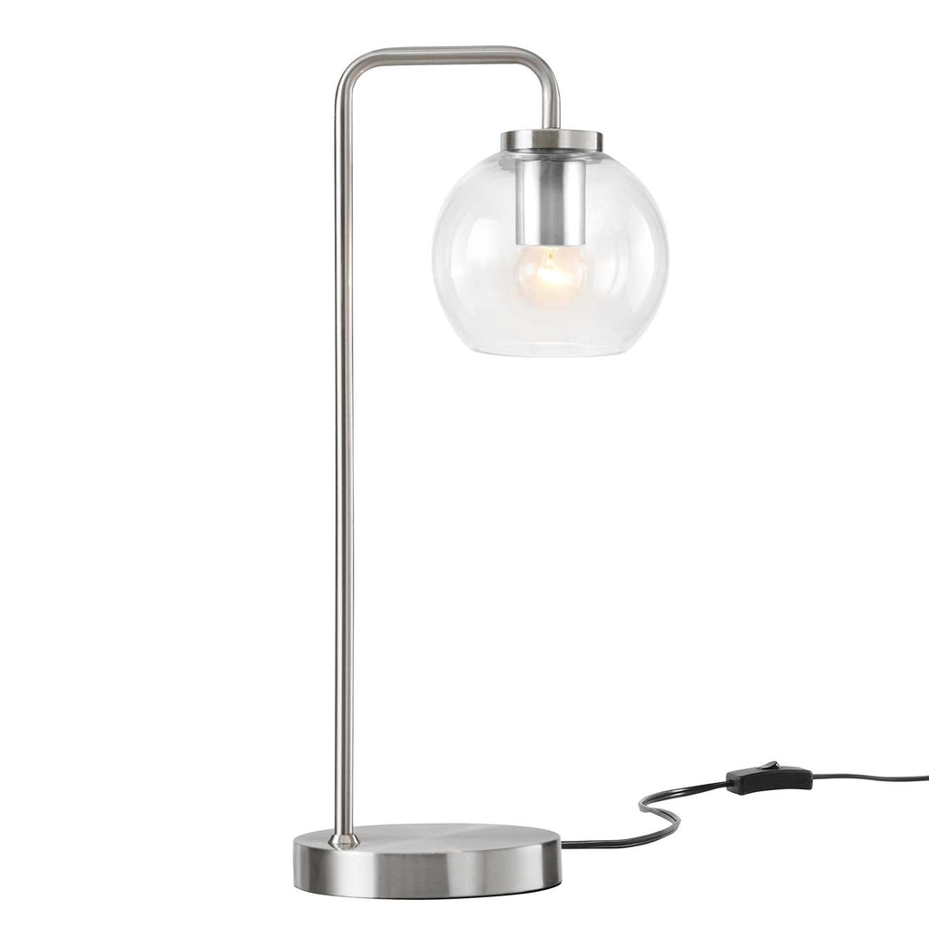 Silo Glass Globe Glass and Metal Table Lamp by Modway