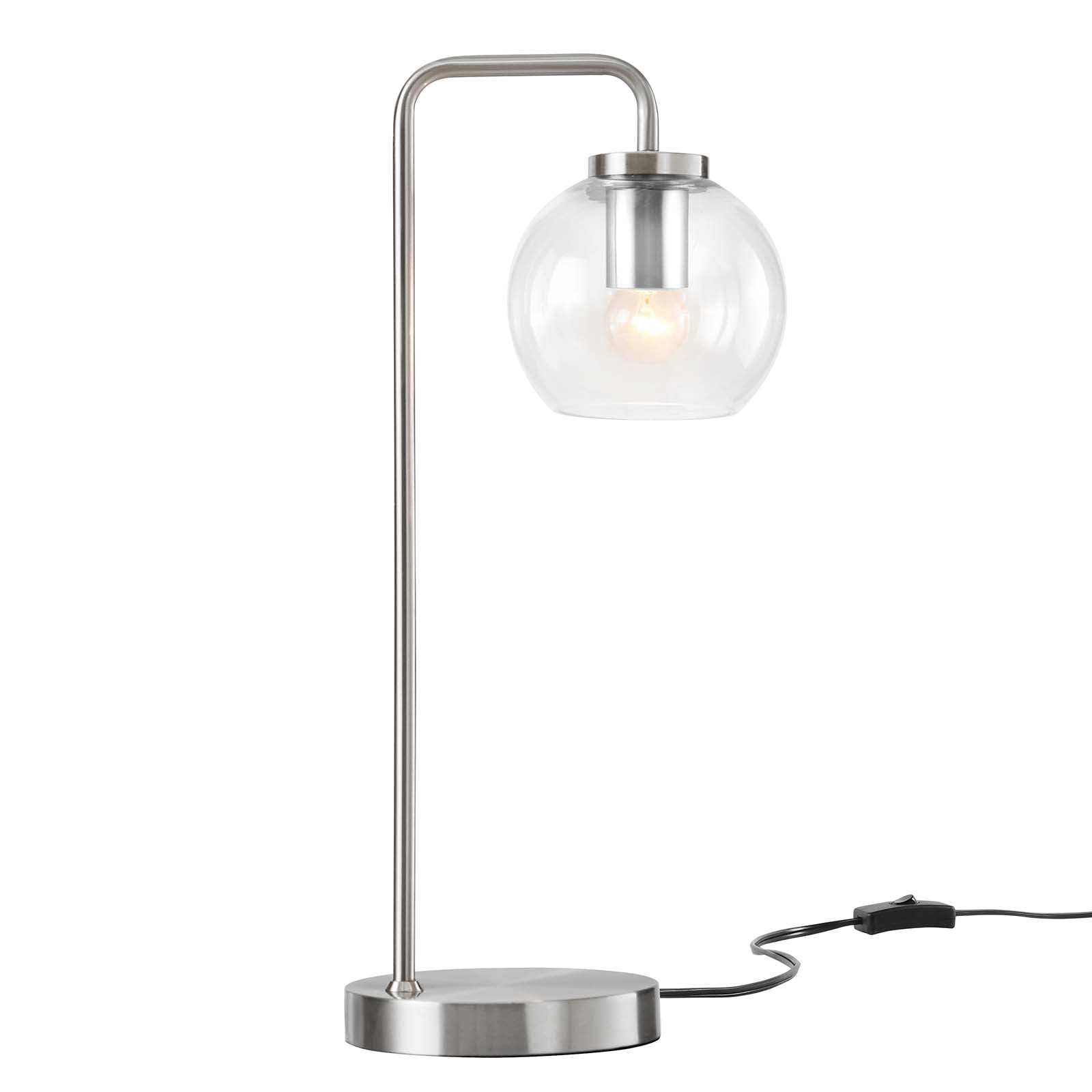 Silo Glass Globe Glass and Metal Table Lamp by Modway