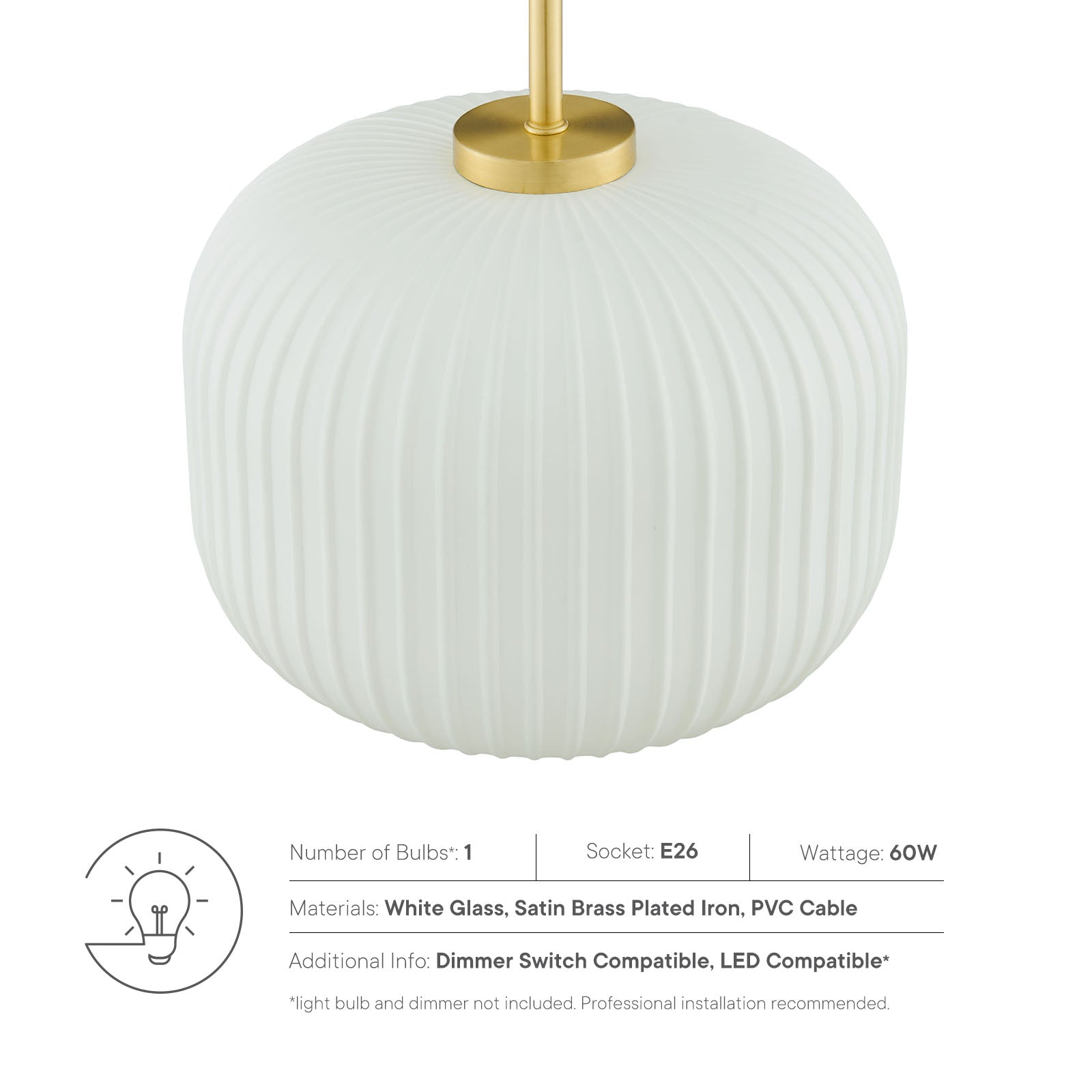 Reprise Glass Pendant Light by Modway