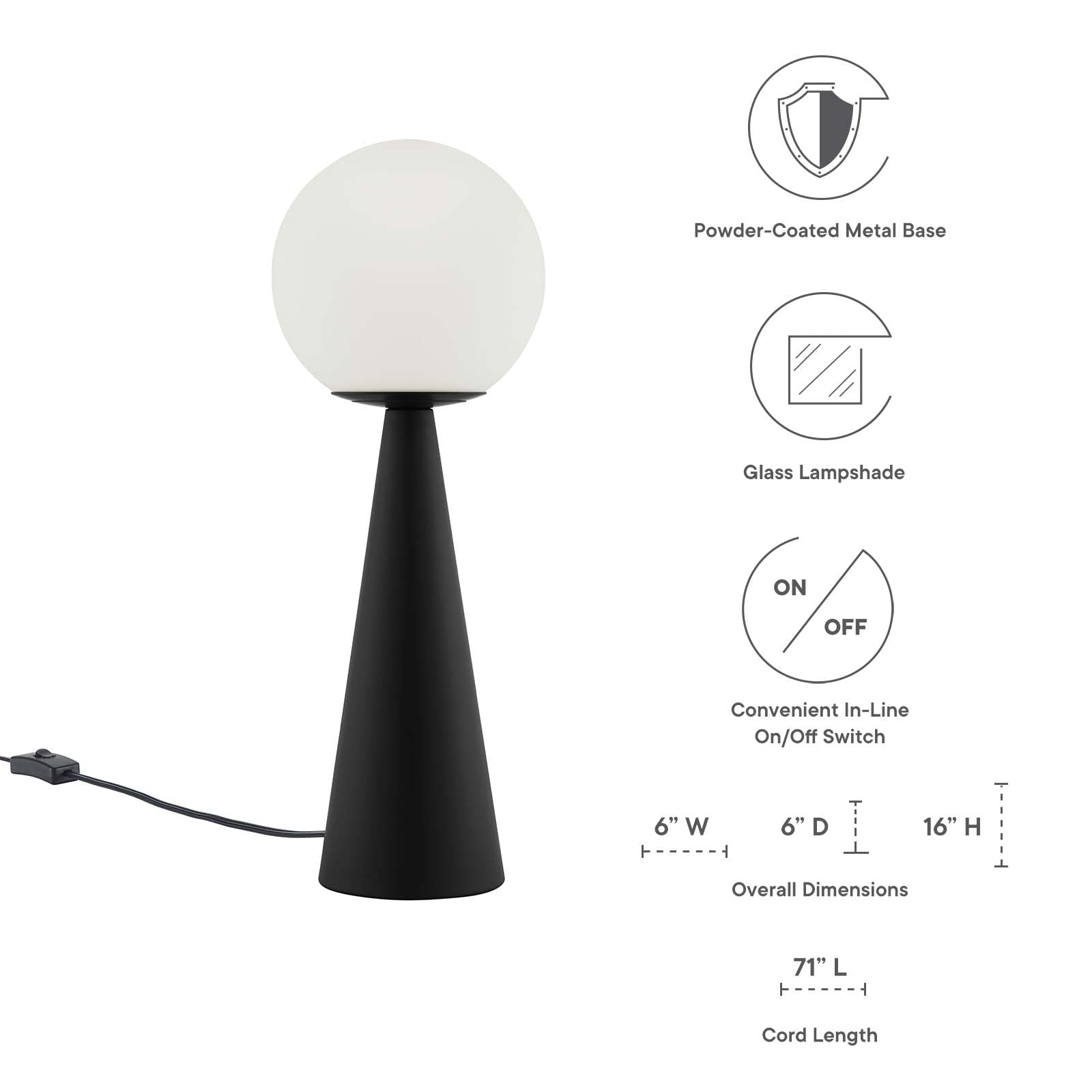 Apex Glass Globe Glass Table Lamp by Modway