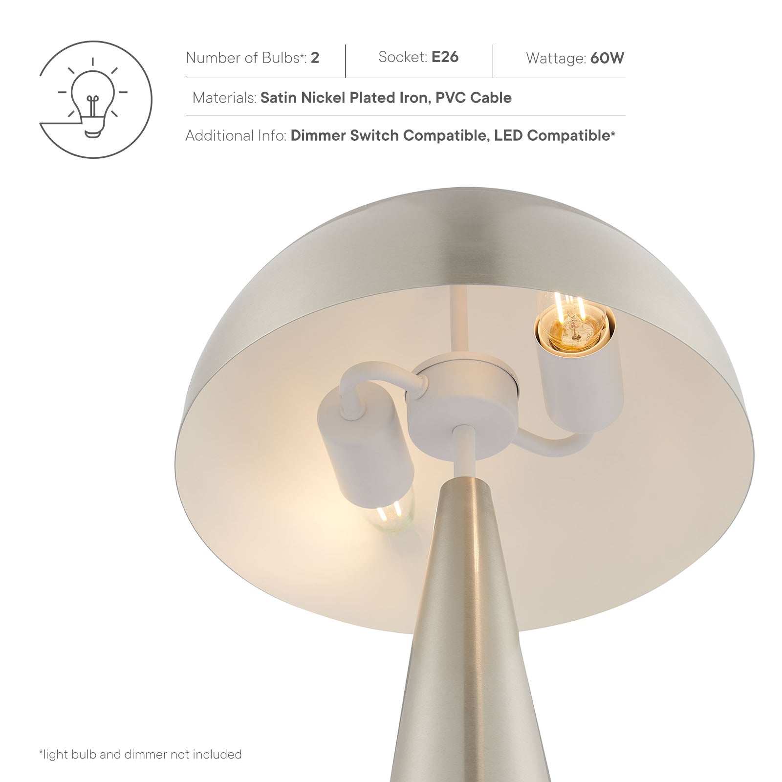 Selena Metal Table Lamp by Modway