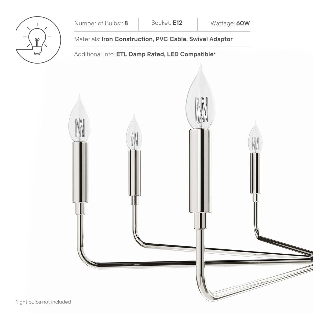 Rekindle 8-Light Chandelier by Modway
