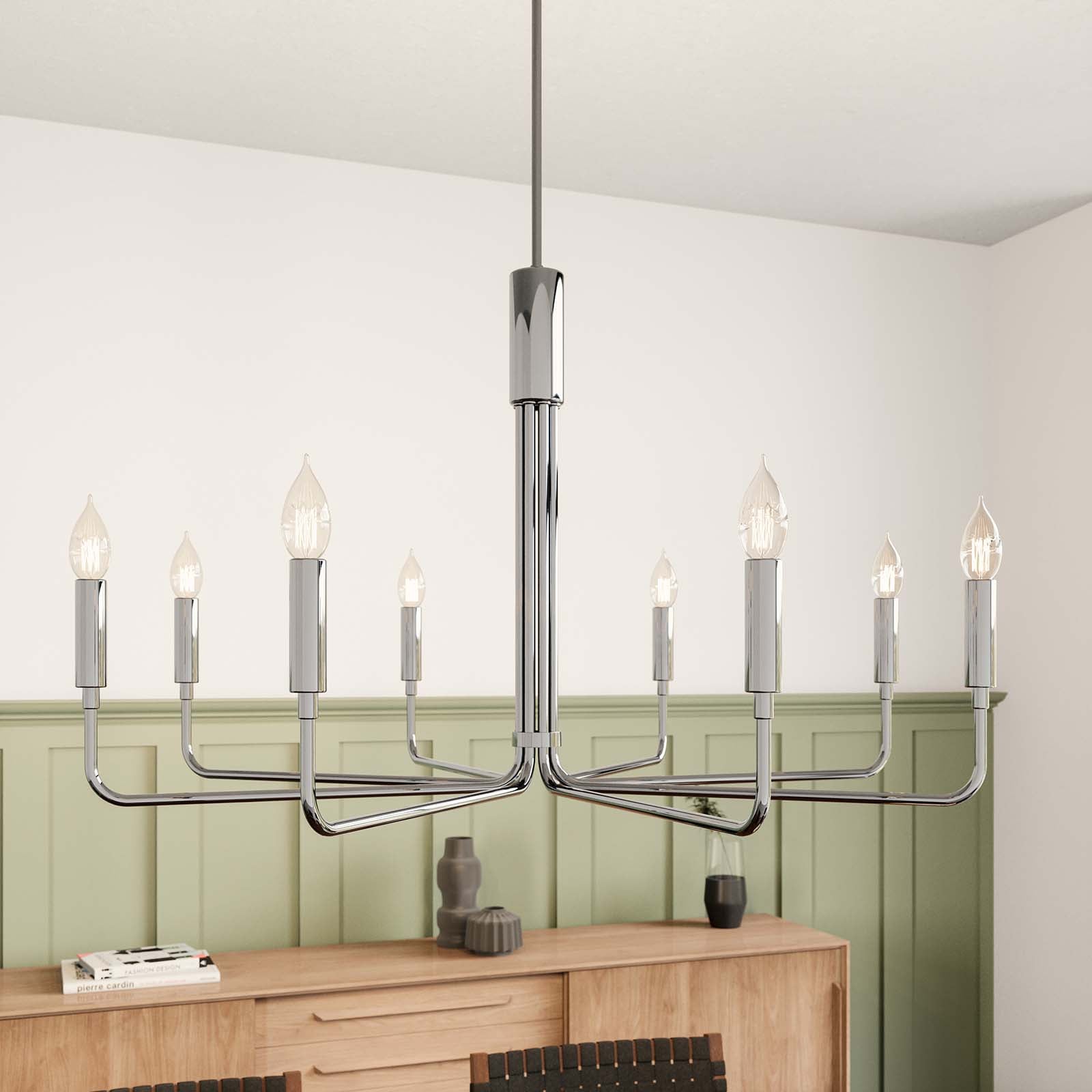 Rekindle 8-Light Chandelier by Modway