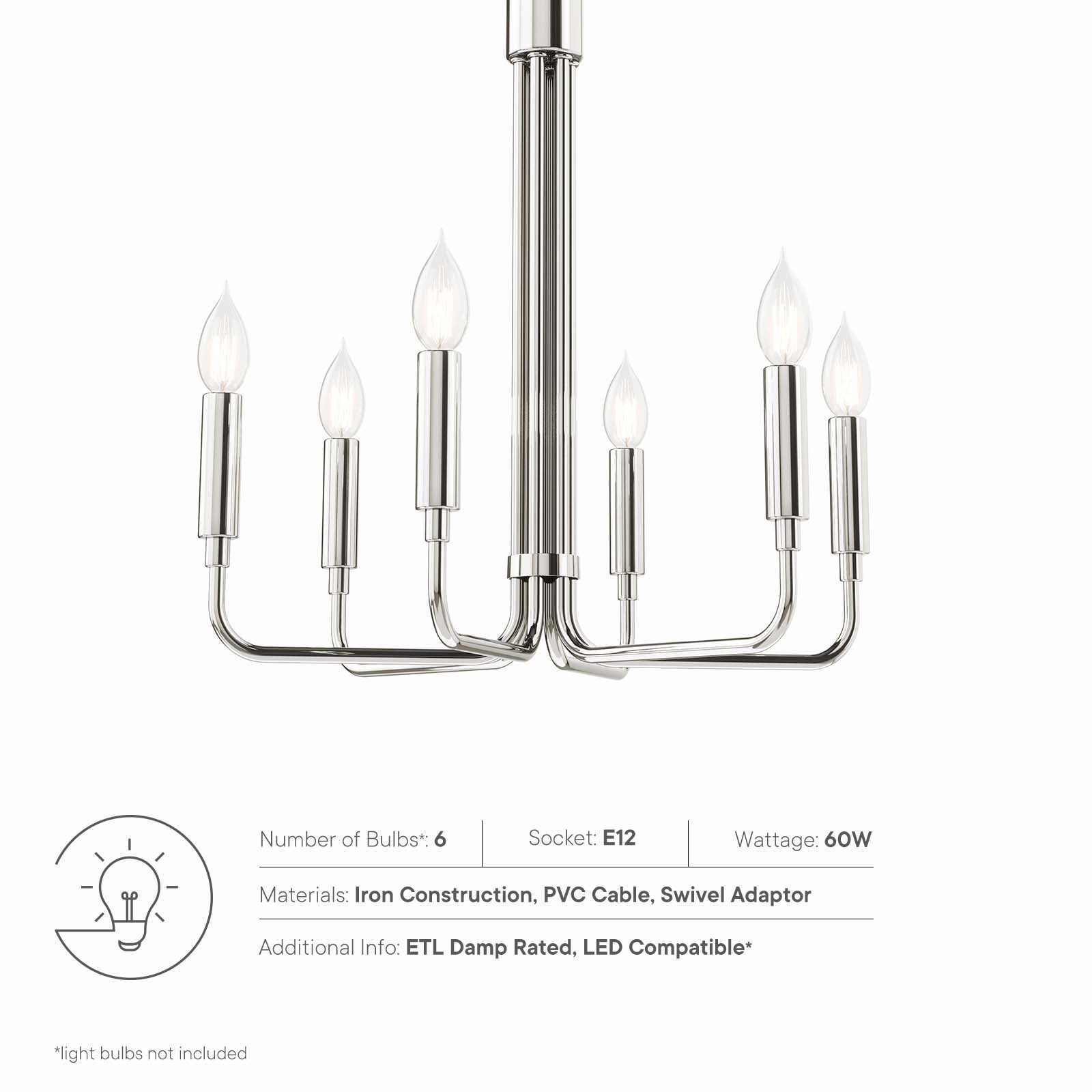 Rekindle 6-Light Chandelier by Modway
