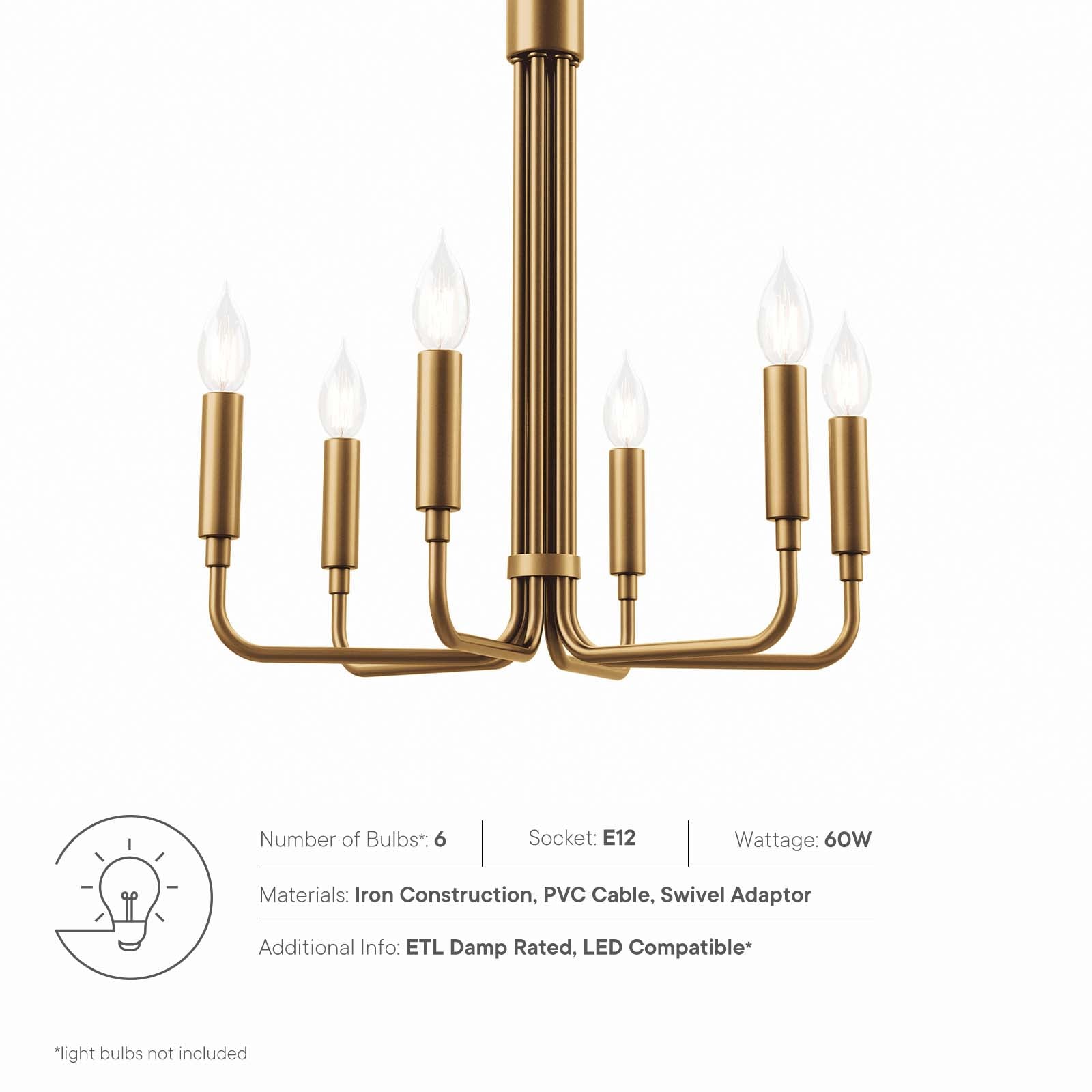 Rekindle 6-Light Chandelier by Modway