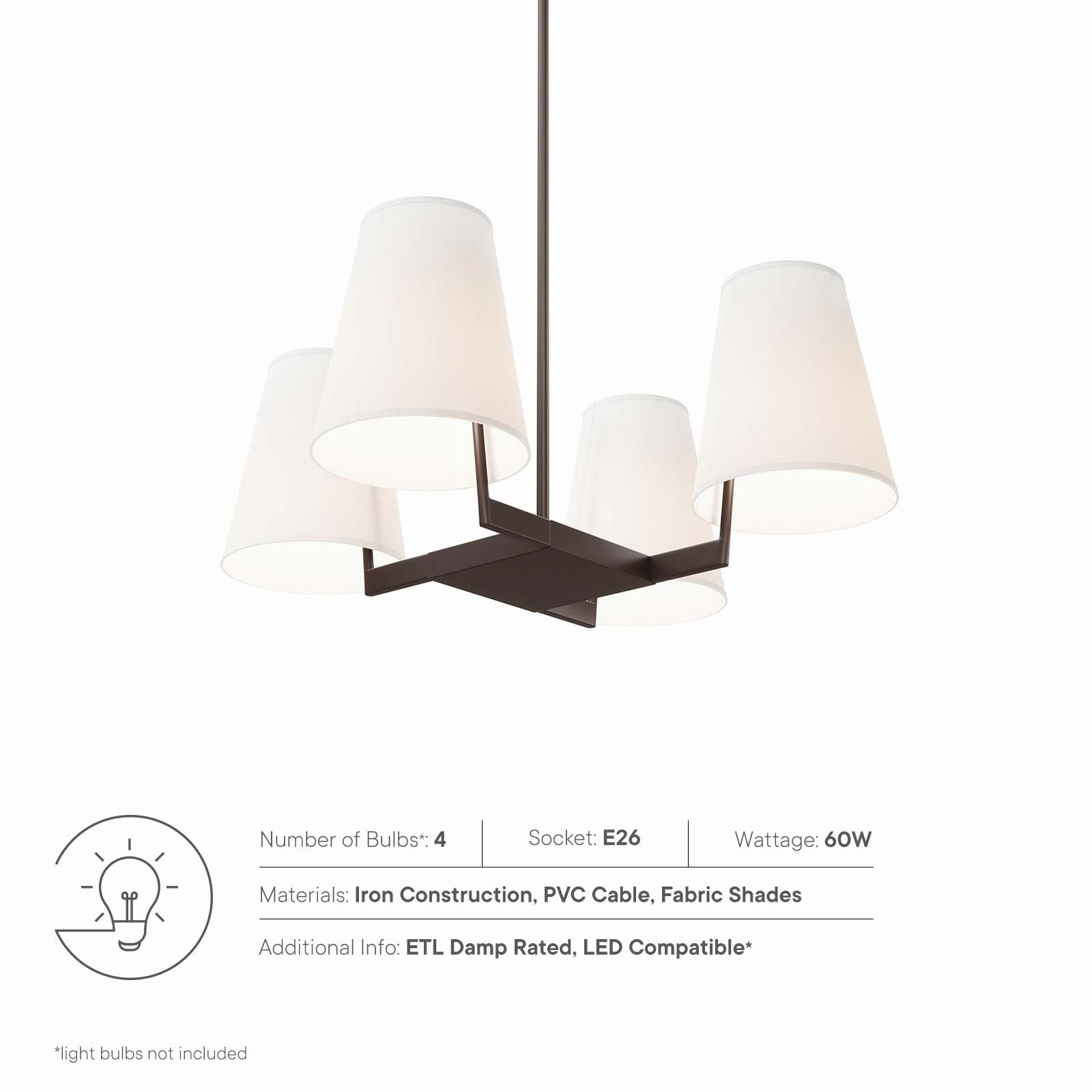Mercer 4-Light Pendant Light by Modway