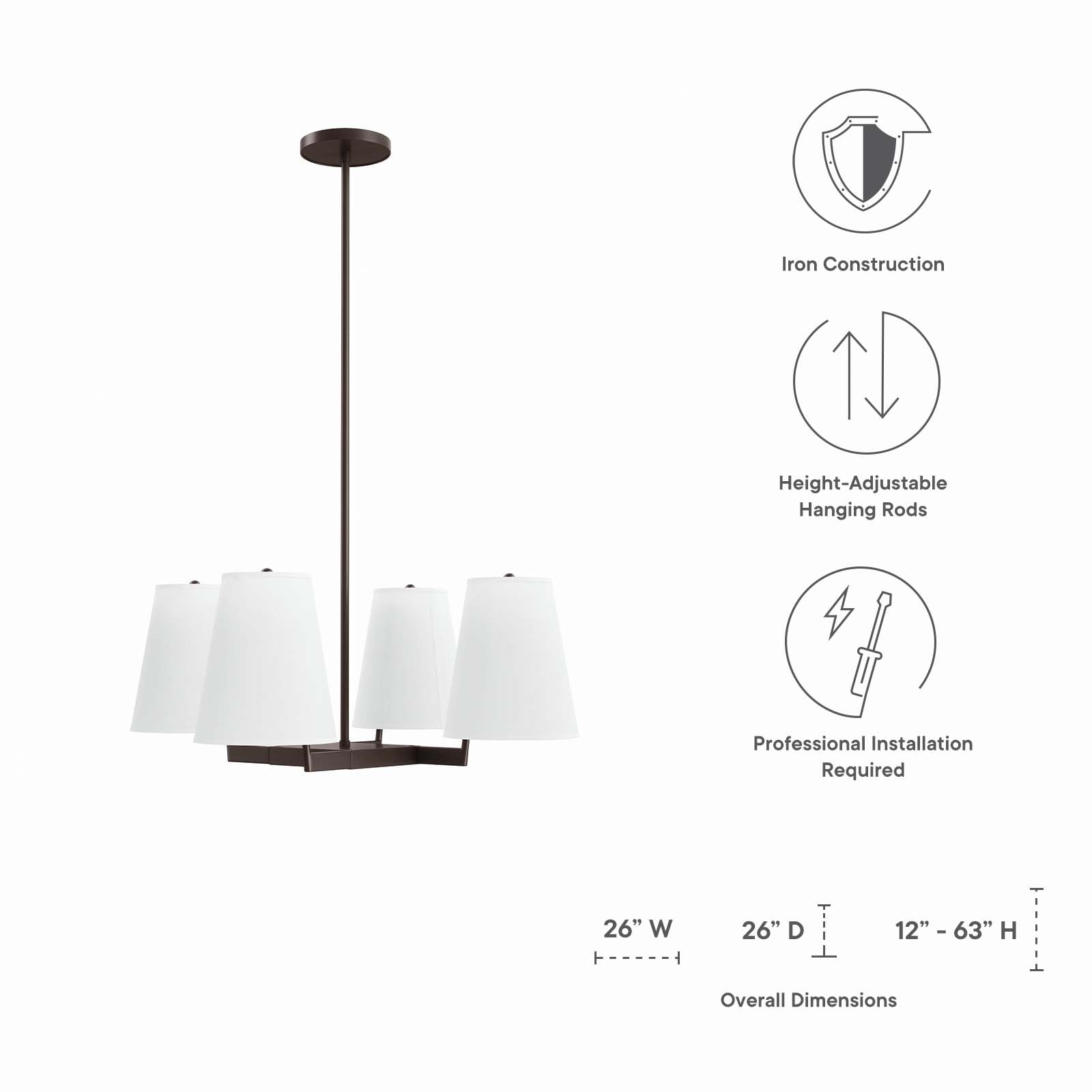 Mercer 4-Light Pendant Light by Modway