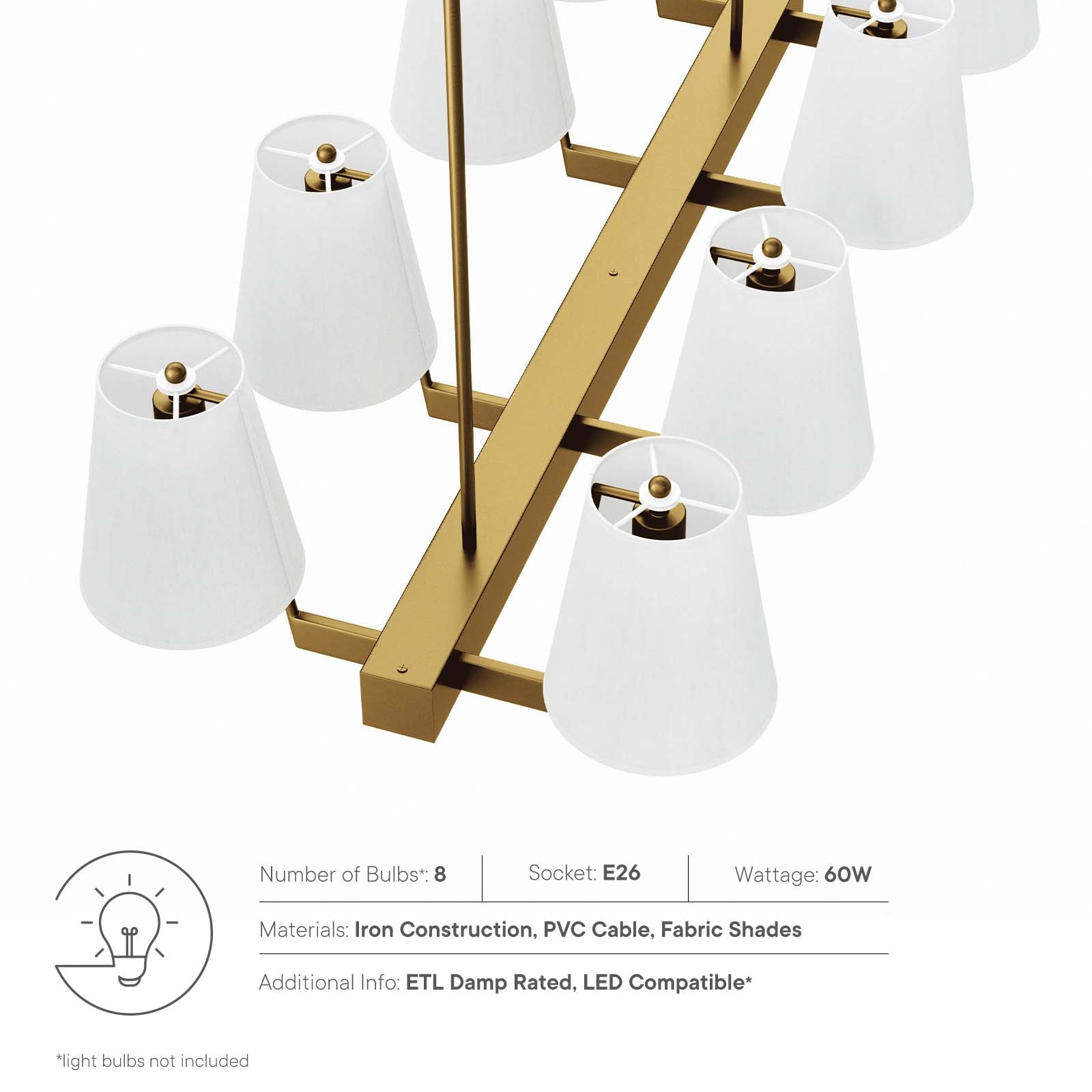 Enthrall 8-Light Chandelier by Modway