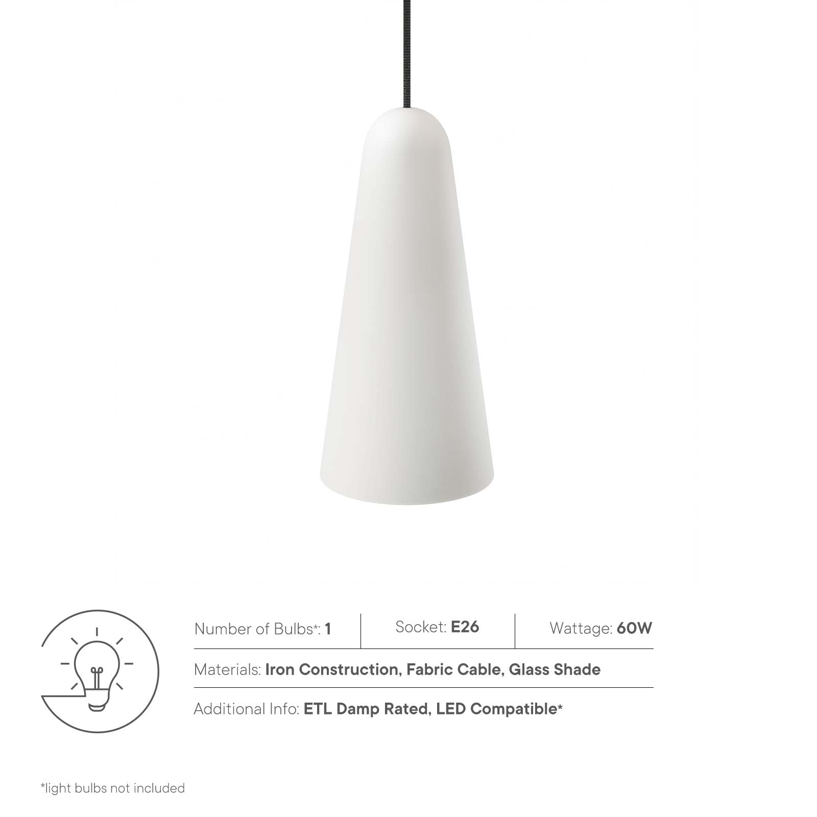 Beacon 1-Light Pendant Light by Modway