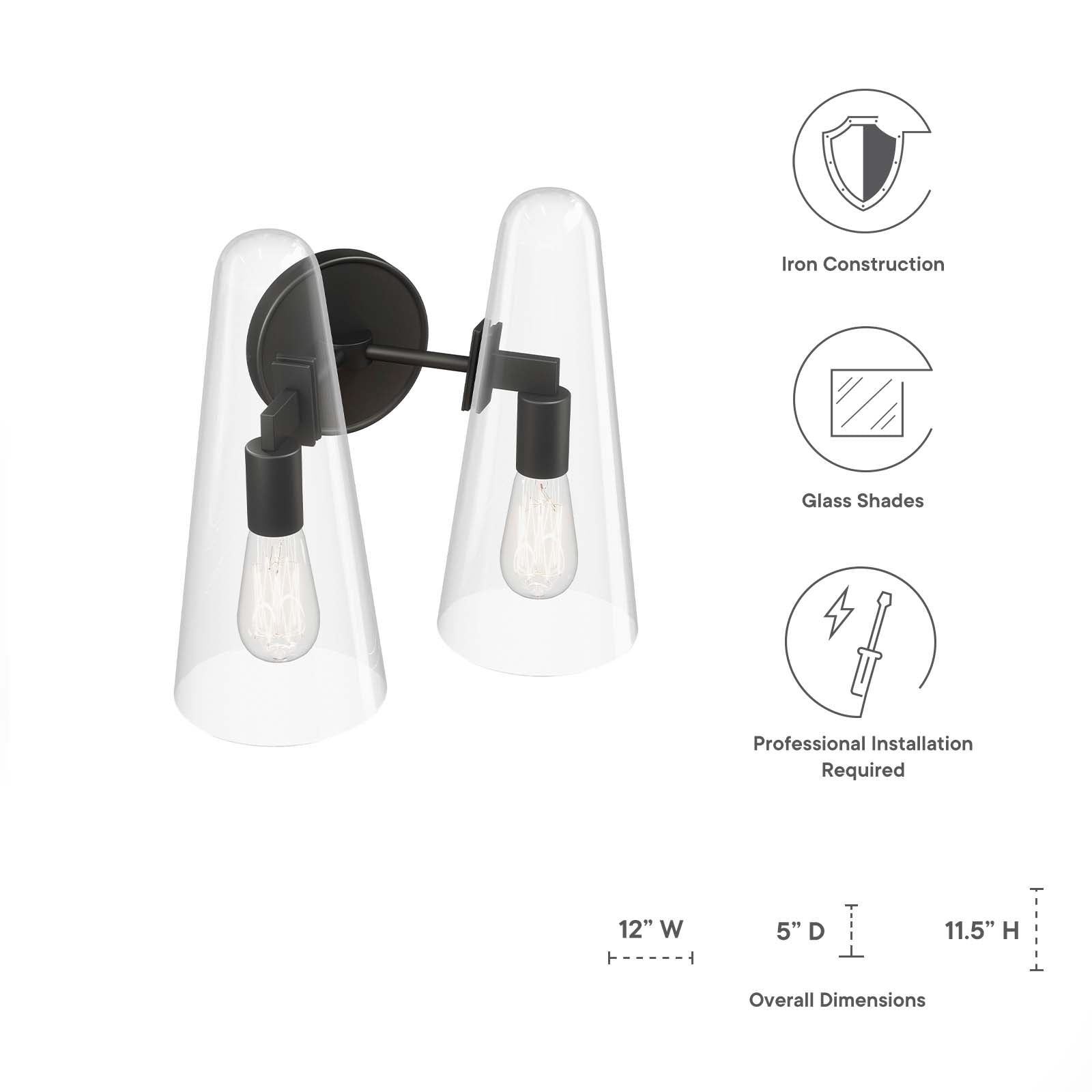 Beacon 2-Light Wall Sconce by Modway