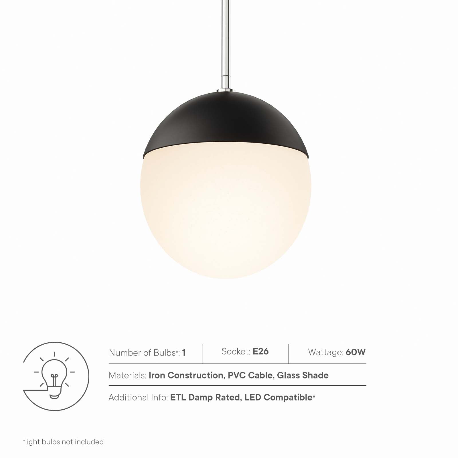 Stellar 1-Light Pendant Light by Modway