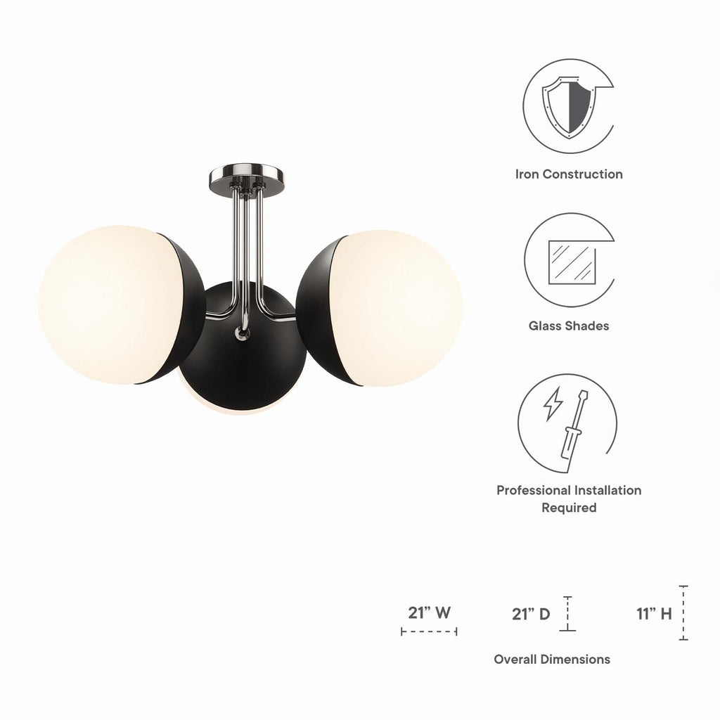 Stellar 3-Light Semi-Flush Ceiling Light by Modway